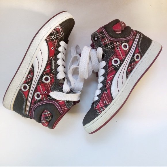 First round plaid; high top Puma; Size 5.5 - Picture 5 of 8